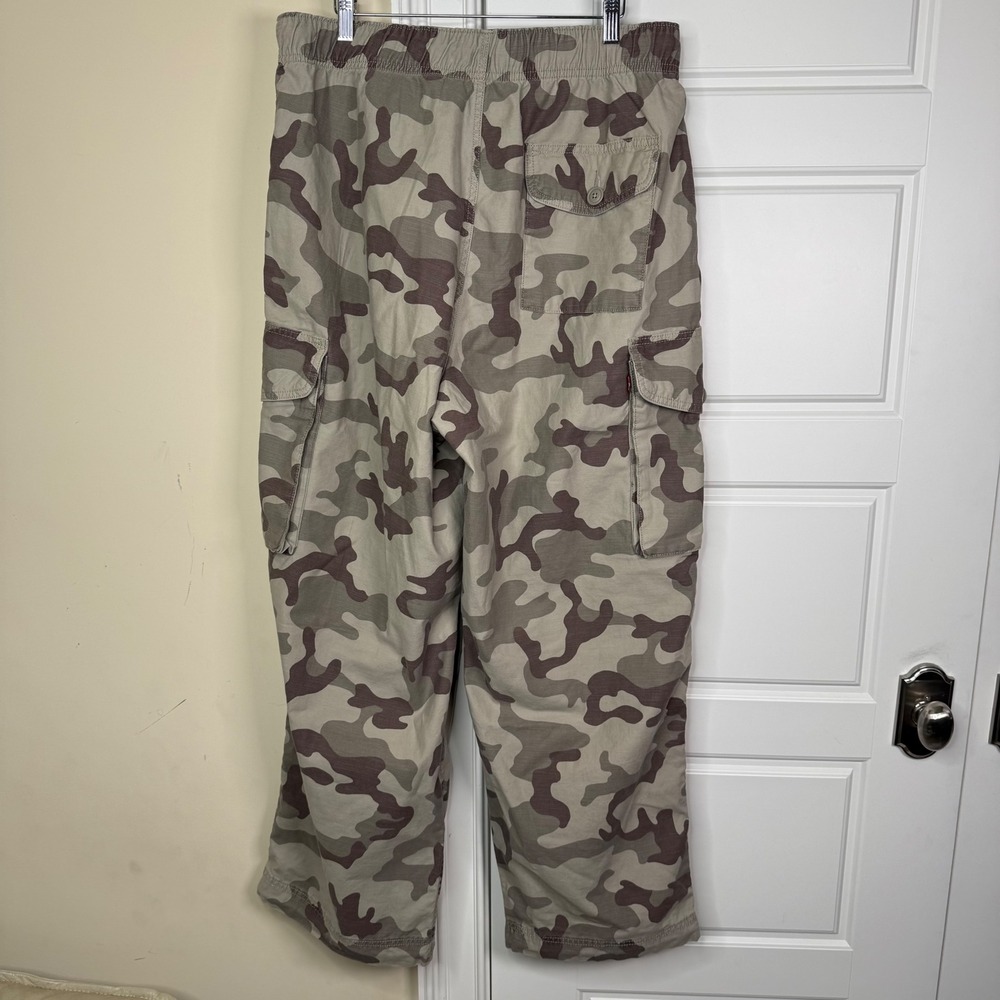 Levi's XX Cargo Baggy Pants Mens L Camo Brown Cotton Utility Military Gorp NWOT - Picture 2 of 11
